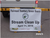 Fairmont Sanitary Sewer Board Stream Clean Up Sign